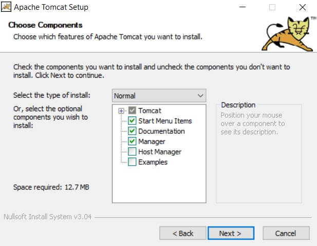 Setup Apache Tomcat components