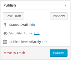 WordPress - Add new page publish