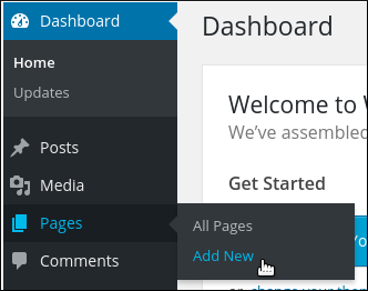 WordPress - Add new page