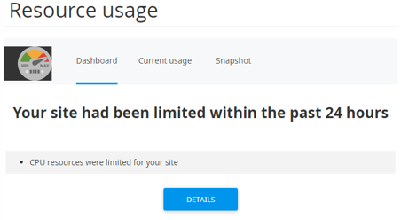 cPanel - CPU resource limit overview