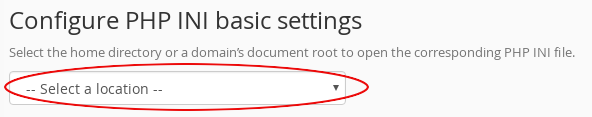cPanel - MultiPHP INI Editor - Select location