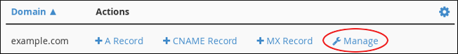 cPanel - Zone Editor - Manage domain