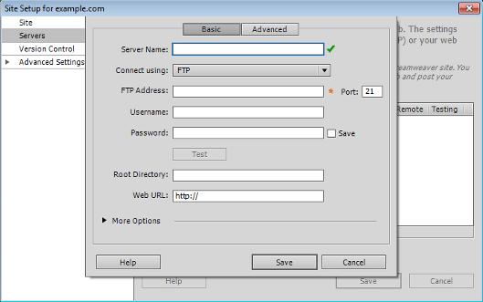Dreamweaver - Site Setup