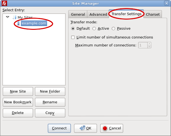 FileZilla - Transfer Settings