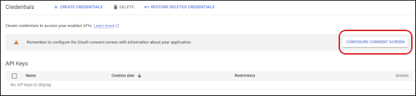 Google Cloud Console - Configure Consent Screen