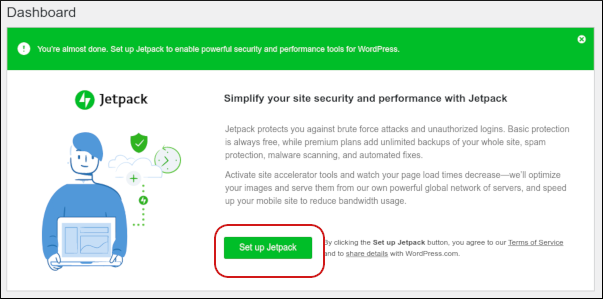 Managed WordPress - Set up Jetpack dashboard