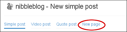 Nibbleblog - Add new page