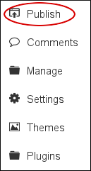 Nibbleblog - Publish menu