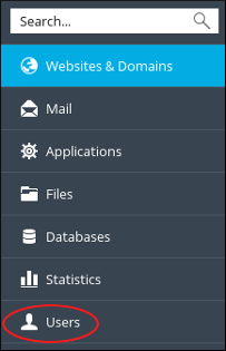 Plesk - Sidebar - Users
