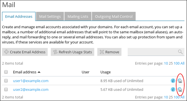 Plesk - Webmail icon