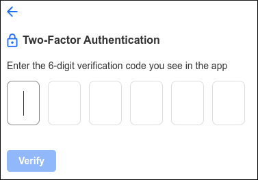 Webmail - Preferences - Security (2FA) - Verification code