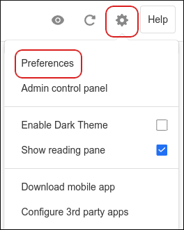 Webmail - Settings - Preferences