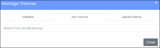 Softaculous - WordPress Manager - Manage Themes - Add Themes tab