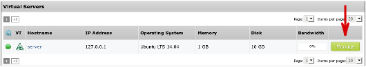 SolusVM - Manage server