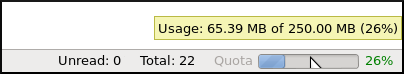 Thunderbird - quota usage