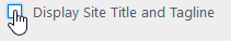 Display Site Title and Tagline checkbox being deselected.