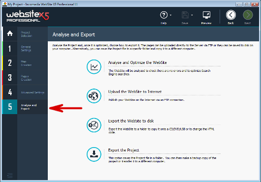 WebSite X5 - Analyse and Export