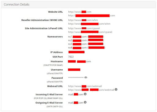 Customer Portal account information