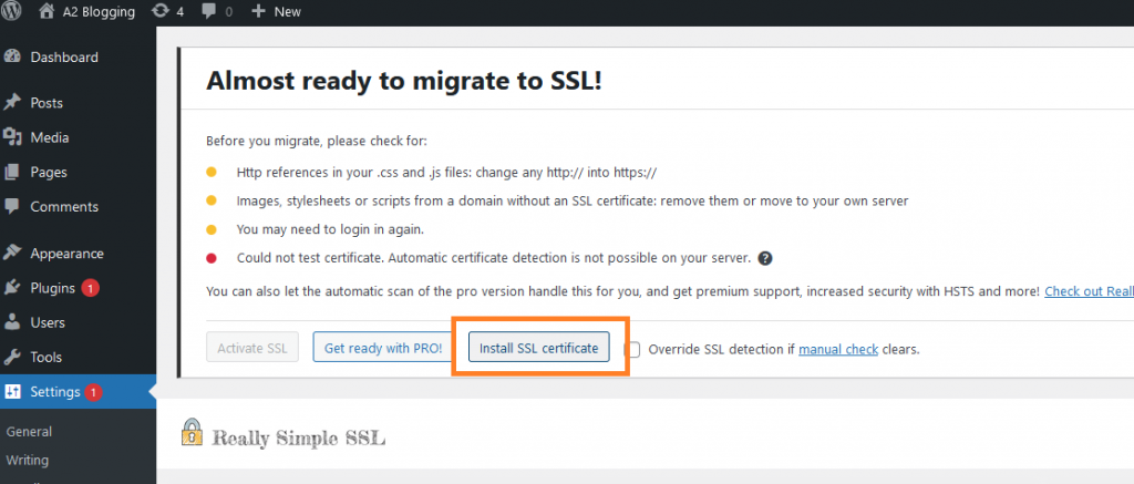 Install SSL Certificate