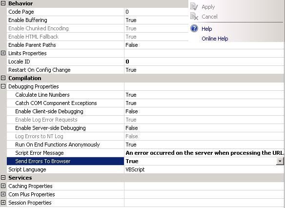 send errors to browser