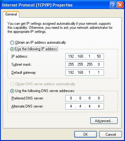 Internet Protocol Properties