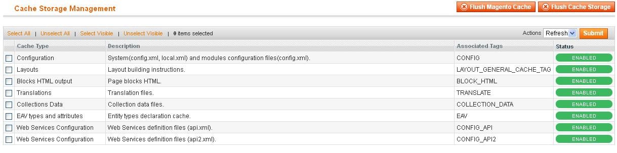 Cache Storage Management