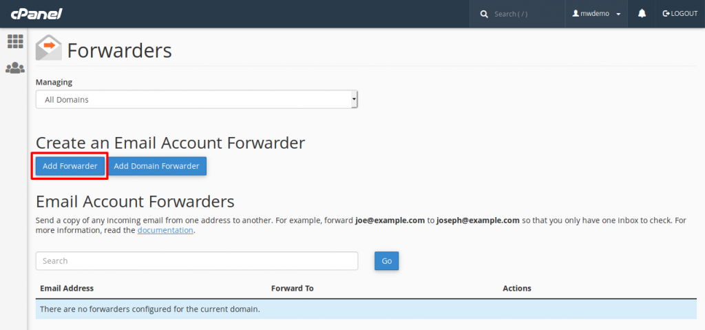 Add Forwarders