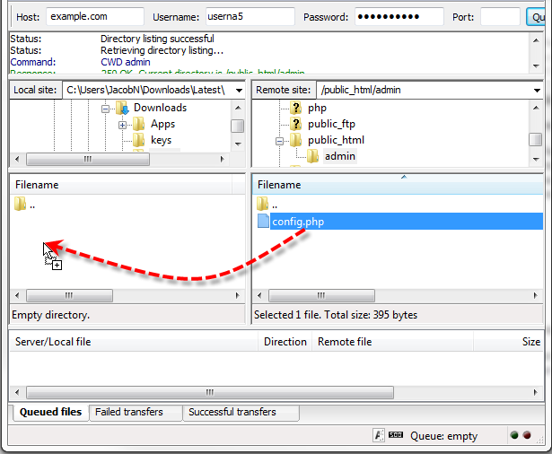 filezilla-drag-file-to-local-folder