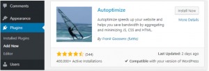 autoptimize install now min 300x103