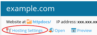 Hosting Settings