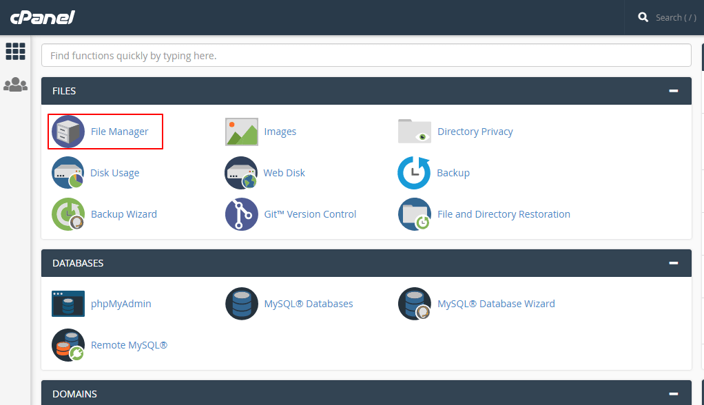 cPanel File Manager