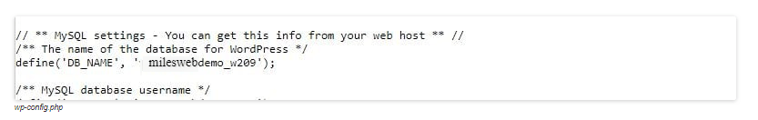 cPanel WP config