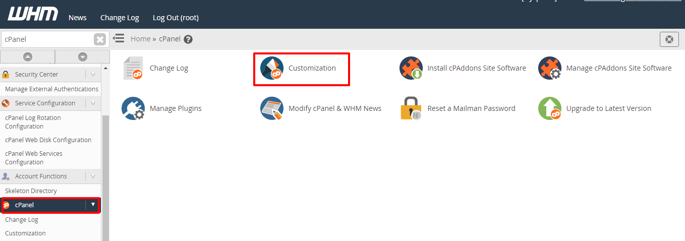 WHM cPanel