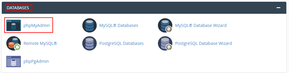 cPanel phpMyAdmin