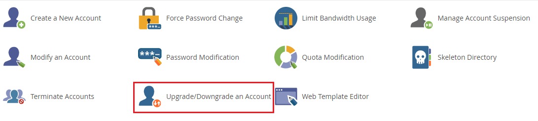 upgrade downgrade an account