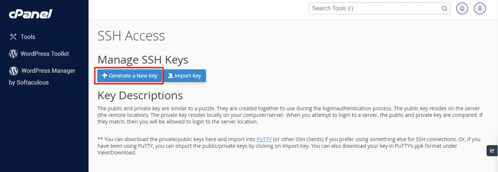 Generate New Key