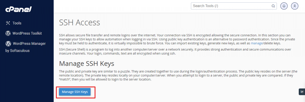 Manage SSH Keys