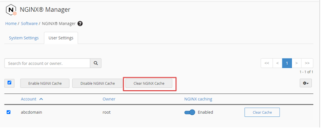 Clear NGINX Cache