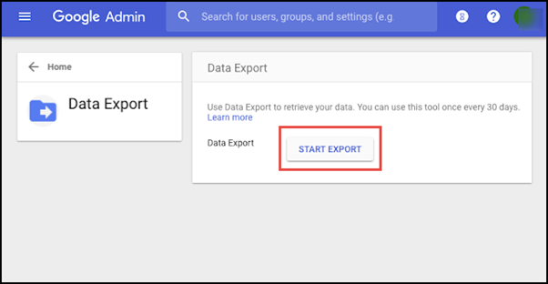 start export for gsuite