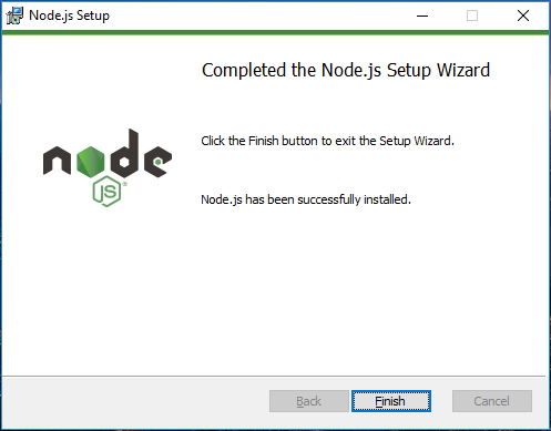 finish Node.js setup