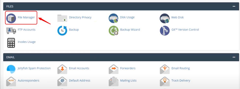 File Manager in cPanel