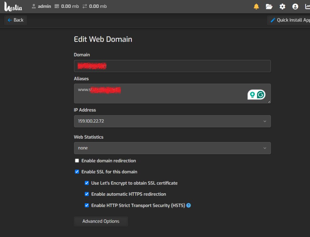 Let's Encrypt and redirect options