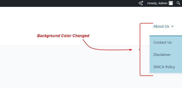 The styled dropdown menu