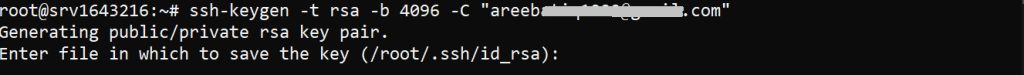 Creating the key in Terminal