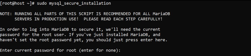 Running mysql_secure_installation