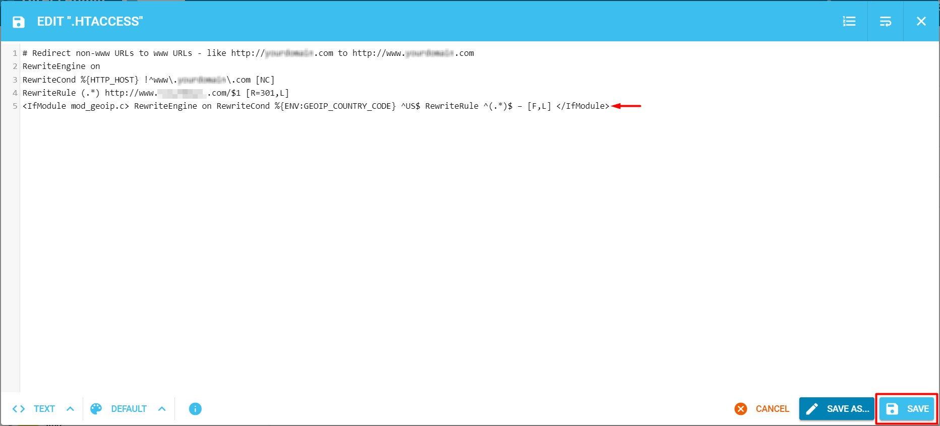 Screenshot: Country blocking turns away visitors by IP location.