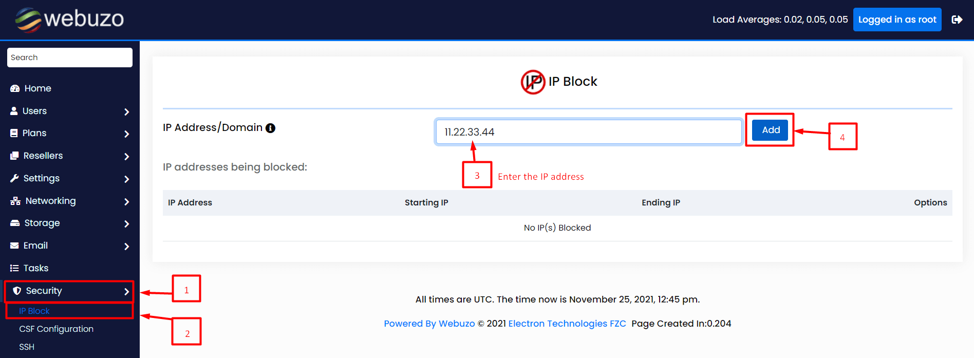 Screenshot: Click Add or Block .