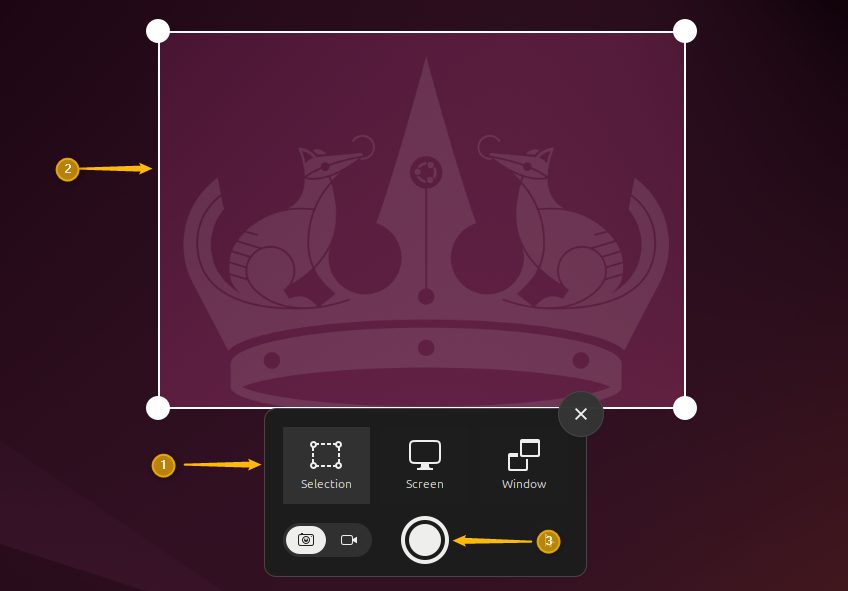 Selecting an area