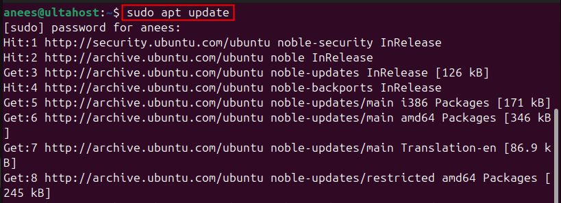 Updating the package list