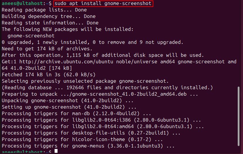 Installing GNOME Screenshot